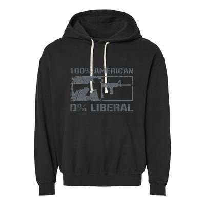 100 American 0 Liberal 2nd Amendment AR15 Rifle Funny Gun Garment-Dyed Fleece Hoodie