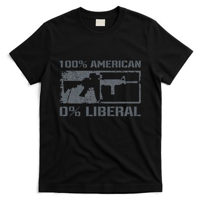 100 American 0 Liberal 2nd Amendment AR15 Rifle Funny Gun T-Shirt