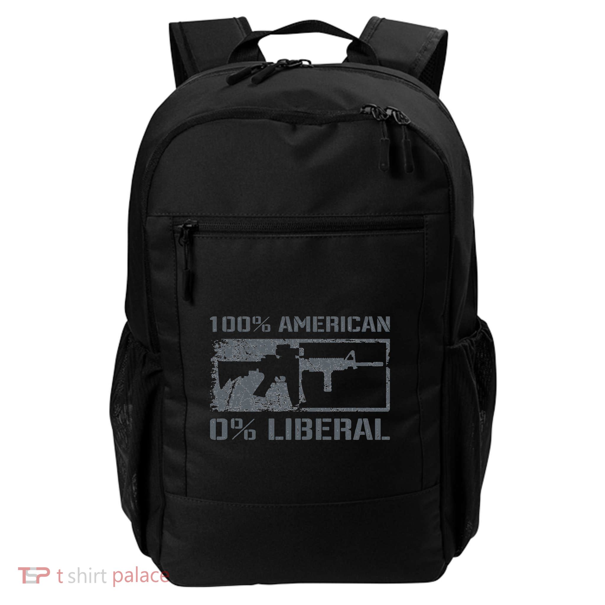 100 American 0 Liberal 2nd Amendment AR15 Rifle Funny Gun Backpack