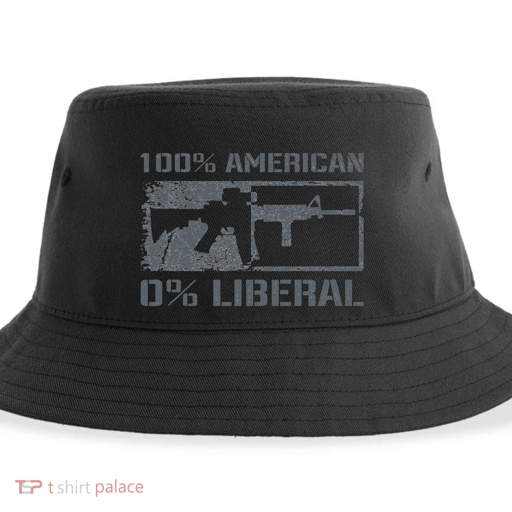 100 American 0 Liberal 2nd Amendment AR15 Rifle Funny Gun Sustainable Bucket Hat