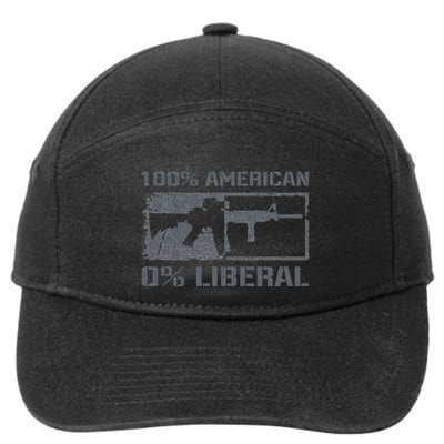 100 American 0 Liberal 2nd Amendment AR15 Rifle Funny Gun 7-Panel Snapback Hat