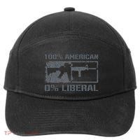 100 American 0 Liberal 2nd Amendment AR15 Rifle Funny Gun 7-Panel Snapback Hat