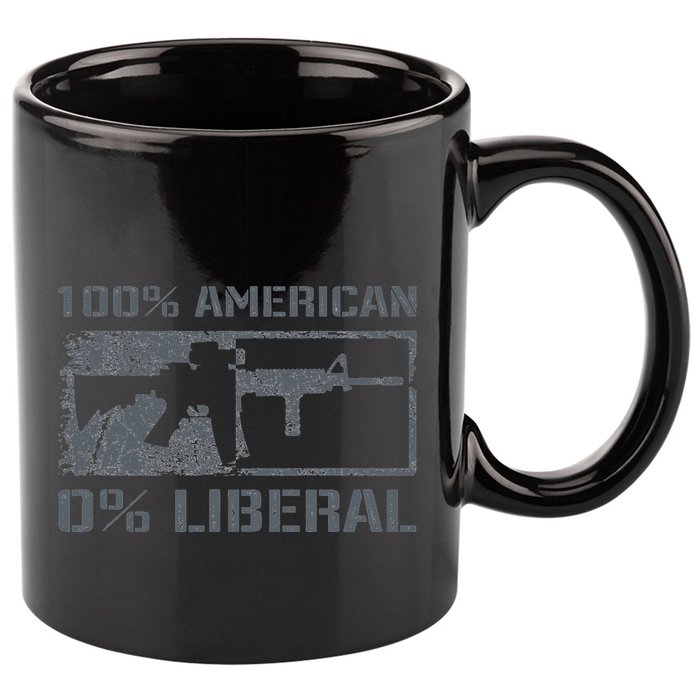 100 American 0 Liberal 2nd Amendment AR15 Rifle Funny Gun 11oz C Handle Ceramic Mug