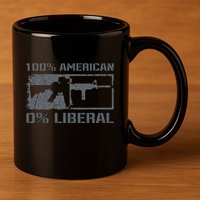 100 American 0 Liberal 2nd Amendment AR15 Rifle Funny Gun 11oz C Handle Ceramic Mug