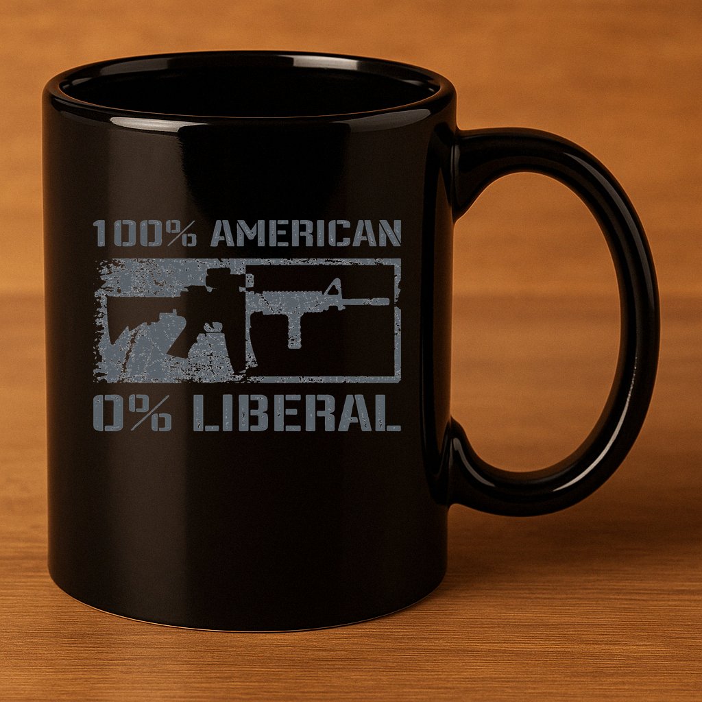 100 American 0 Liberal 2nd Amendment AR15 Rifle Funny Gun 11oz C Handle Ceramic Mug