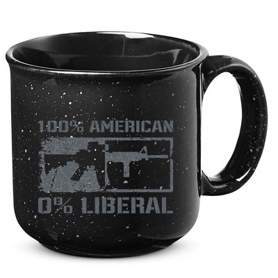100 American 0 Liberal 2nd Amendment AR15 Rifle Funny Gun 15oz Campfire Ceramic Mug