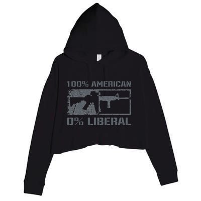 100 American 0 Liberal 2nd Amendment AR15 Rifle Funny Gun Crop Fleece Hoodie