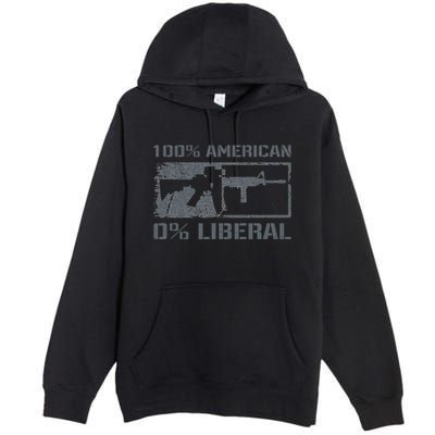 100 American 0 Liberal 2nd Amendment AR15 Rifle Funny Gun Premium Pullover Hoodie