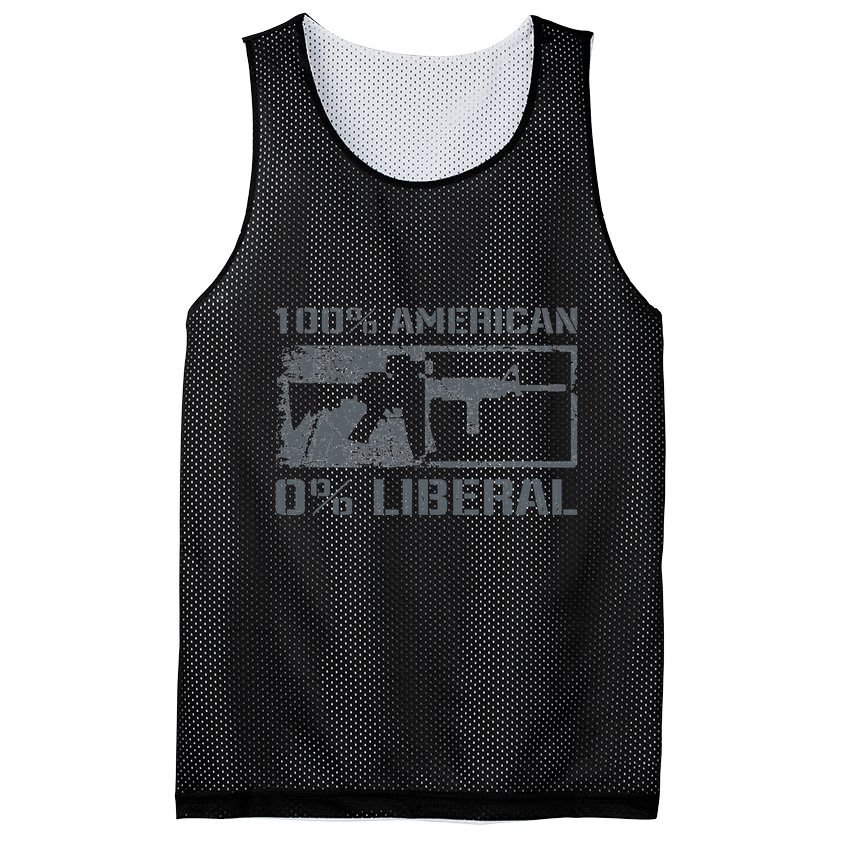 100 American 0 Liberal 2nd Amendment AR15 Rifle Funny Gun Mesh Reversible Basketball Jersey Tank