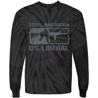 100 American 0 Liberal 2nd Amendment AR15 Rifle Funny Gun Tie-Dye Long Sleeve Shirt