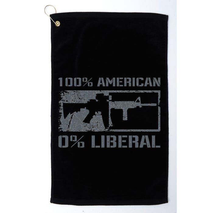 100 American 0 Liberal 2nd Amendment AR15 Rifle Funny Gun Golf Towel