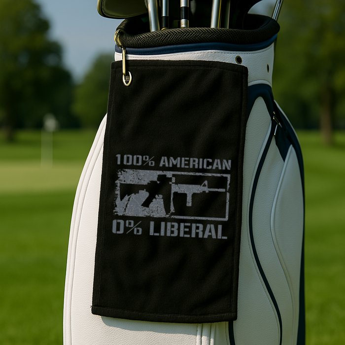 100 American 0 Liberal 2nd Amendment AR15 Rifle Funny Gun Golf Towel