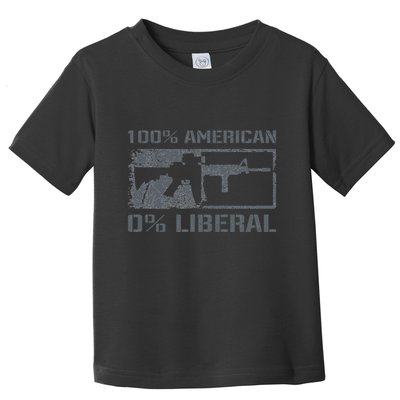 100 American 0 Liberal 2nd Amendment AR15 Rifle Funny Gun Toddler T-Shirt