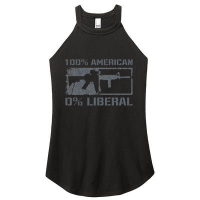 100 American 0 Liberal 2nd Amendment AR15 Rifle Funny Gun Women's Perfect Tri Rocker Tank