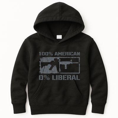 100 American 0 Liberal 2nd Amendment AR15 Rifle Funny Gun Kids Hoodie