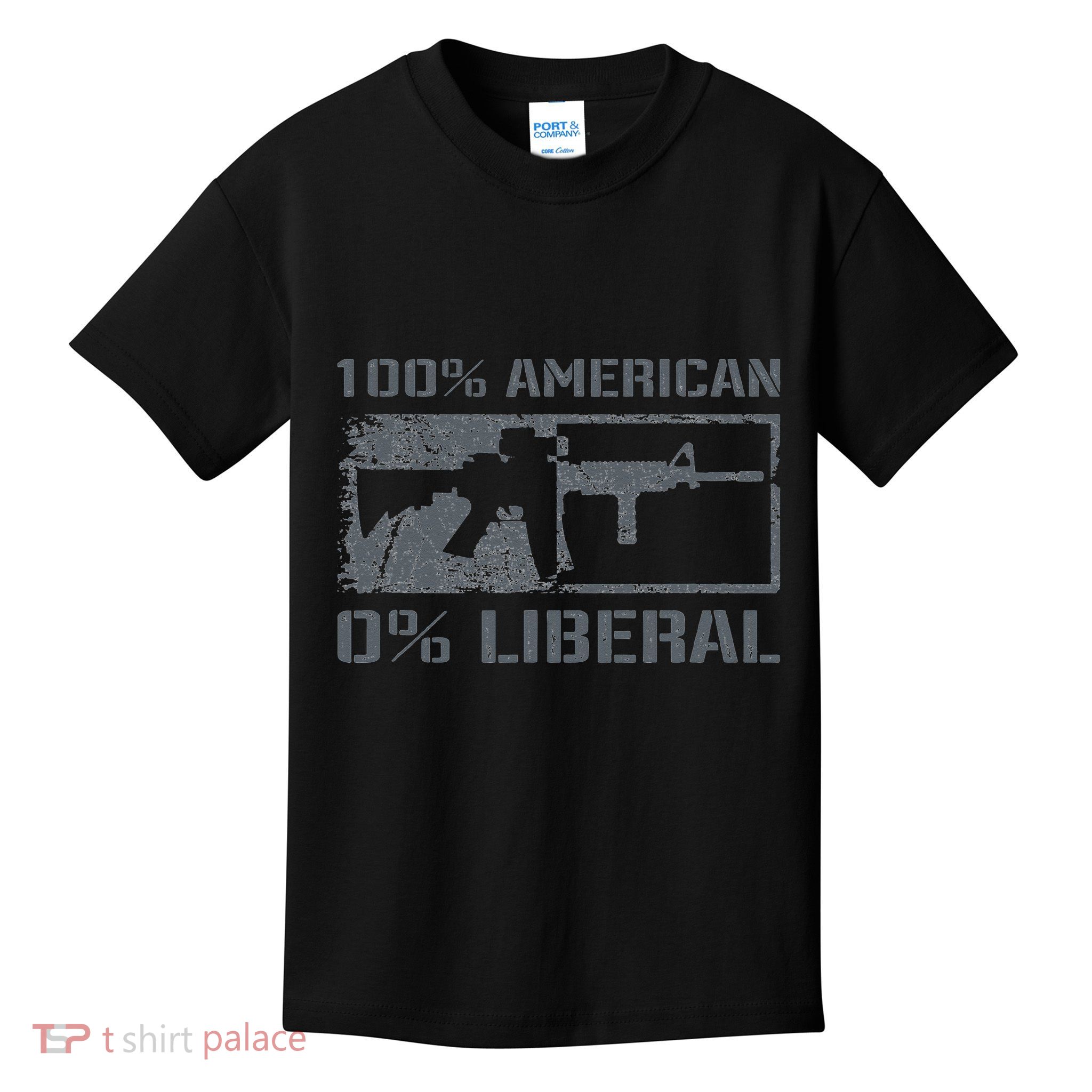 100 American 0 Liberal 2nd Amendment AR15 Rifle Funny Gun Kids T-Shirt