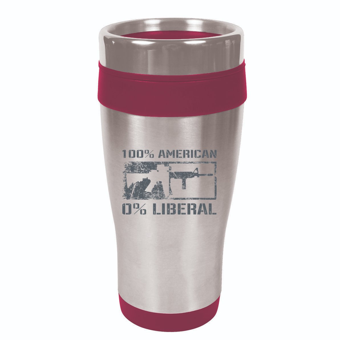 100 American 0 Liberal 2nd Amendment AR15 Rifle Funny Gun 16oz Travel Tumbler