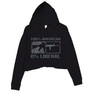 100% American 0% Liberal 2nd Adt Ar15 Rifle Funny Gun Gift Crop Fleece Hoodie