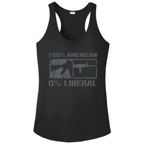 100% American 0% Liberal 2nd Adt Ar15 Rifle Funny Gun Gift Ladies PosiCharge Competitor Racerback Tank