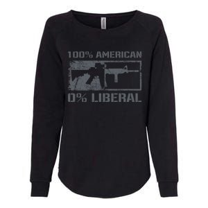 100% American 0% Liberal 2nd Adt Ar15 Rifle Funny Gun Gift Womens California Wash Sweatshirt