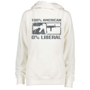 100% American 0% Liberal 2nd Adt Ar15 Rifle Funny Gun Gift Womens Funnel Neck Pullover Hood