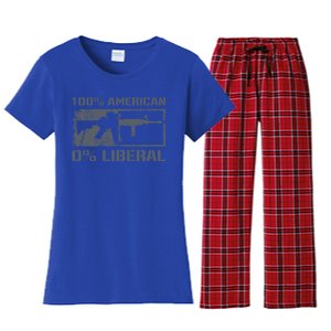 100% American 0% Liberal 2nd Adt Ar15 Rifle Funny Gun Gift Women's Flannel Pajama Set