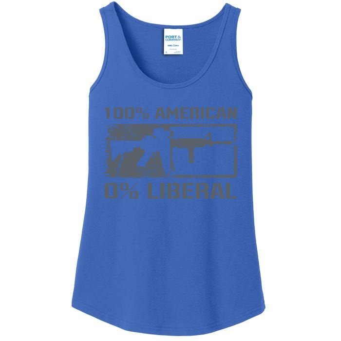 100% American 0% Liberal 2nd Adt Ar15 Rifle Funny Gun Gift Ladies Essential Tank