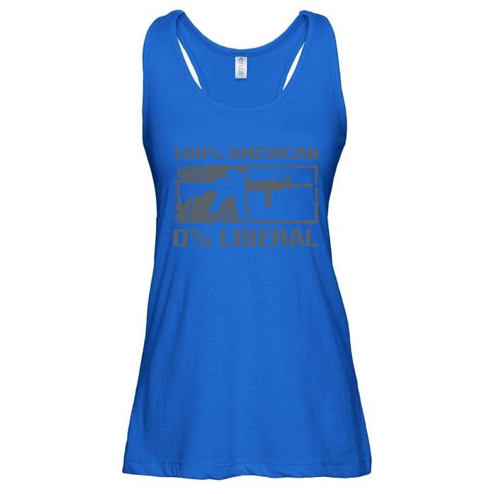 100% American 0% Liberal 2nd Adt Ar15 Rifle Funny Gun Gift Ladies Essential Flowy Tank