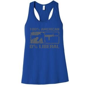 100% American 0% Liberal 2nd Adt Ar15 Rifle Funny Gun Gift Women's Racerback Tank