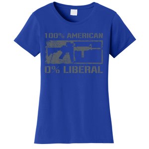 100% American 0% Liberal 2nd Adt Ar15 Rifle Funny Gun Gift Women's T-Shirt