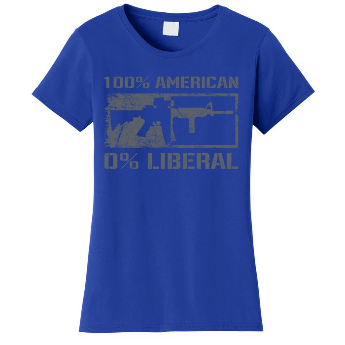 100% American 0% Liberal 2nd Adt Ar15 Rifle Funny Gun Gift Women's T-Shirt