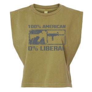 100% American 0% Liberal 2nd Adt Ar15 Rifle Funny Gun Gift Garment-Dyed Women's Muscle Tee