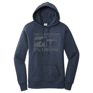 100% American 0% Liberal 2nd Adt Ar15 Rifle Funny Gun Gift Women's Pullover Hoodie