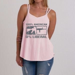 100% American 0% Liberal 2nd Adt Ar15 Rifle Funny Gun Gift Women's Strappy Tank