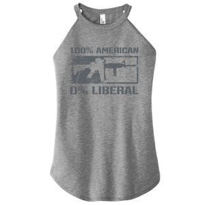 100% American 0% Liberal 2nd Adt Ar15 Rifle Funny Gun Gift Women's Perfect Tri Rocker Tank