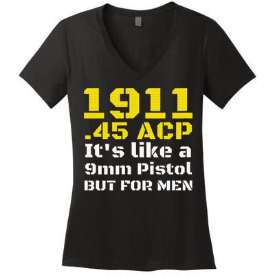 1911 Accessories 1911 .45 Acp For Sport Shooting Ipsc Women's V-Neck T-Shirt