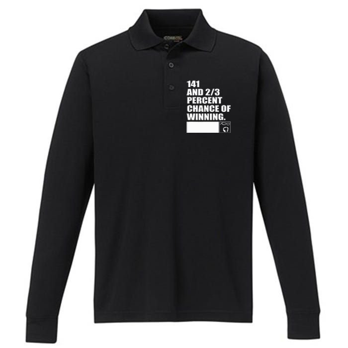 141 And 23 Percent Chance Of Winning Performance Long Sleeve Polo