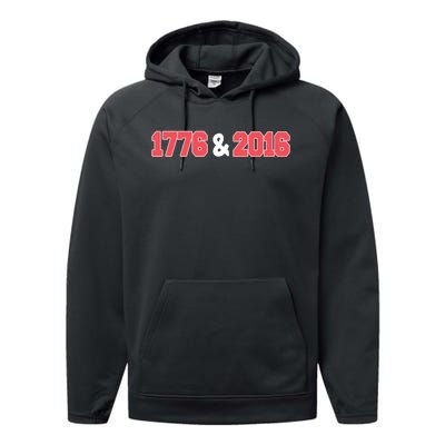 1776 And 2016 4th Of July Performance Fleece Hoodie