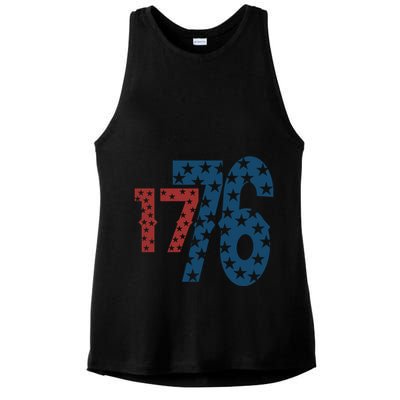 1776 American 4th Of July Ladies PosiCharge Tri-Blend Wicking Tank