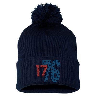 1776 American 4th Of July Pom Pom 12in Knit Beanie