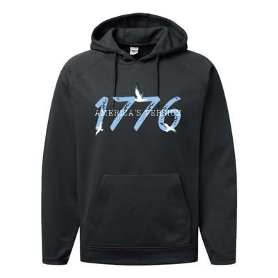 1776 America 4th Of July Performance Fleece Hoodie