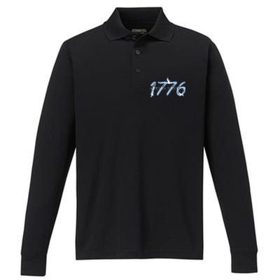 1776 America 4th Of July Performance Long Sleeve Polo