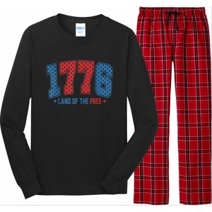 1776 America 4th Of July Usa Flag Fourth Of July Long Sleeve Pajama Set