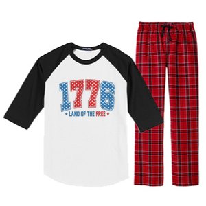 1776 America 4th Of July Usa Flag Fourth Of July Raglan Sleeve Pajama Set