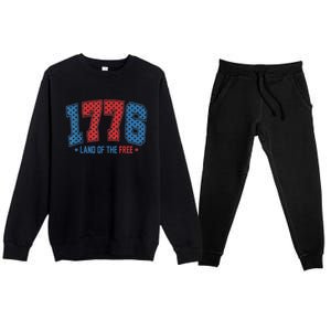 1776 America 4th Of July Usa Flag Fourth Of July Premium Crewneck Sweatsuit Set