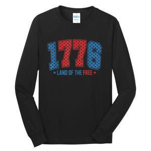 1776 America 4th Of July Usa Flag Fourth Of July Tall Long Sleeve T-Shirt