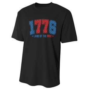 1776 America 4th Of July Usa Flag Fourth Of July Performance Sprint T-Shirt