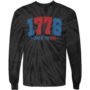 1776 America 4th Of July Usa Flag Fourth Of July Tie-Dye Long Sleeve Shirt