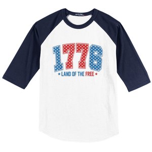 1776 America 4th Of July Usa Flag Fourth Of July Baseball Sleeve Shirt