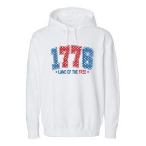 1776 America 4th Of July Usa Flag Fourth Of July Garment-Dyed Fleece Hoodie